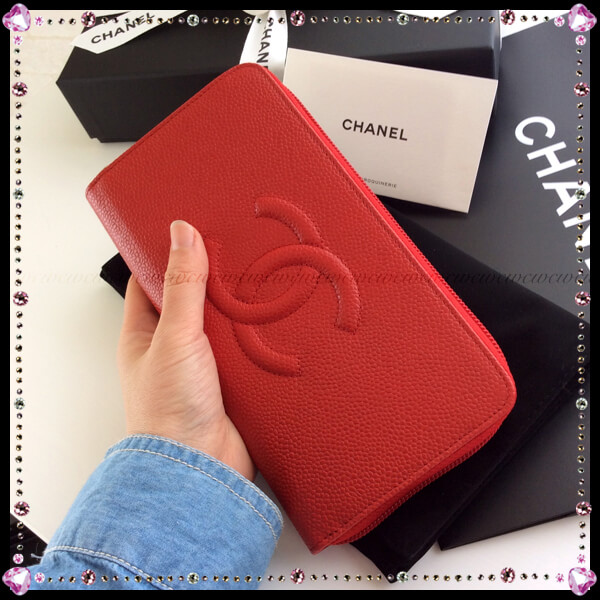 16SS シャネルスーパーコピー シャネル CCロゴ ラウンドジップ長財布