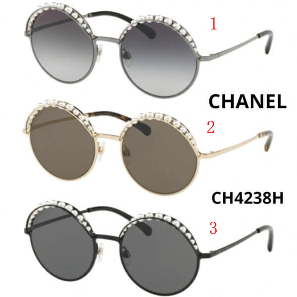 ＊シャネル サングラス コピー＊ CH4234H パール付きラウンドサングラス