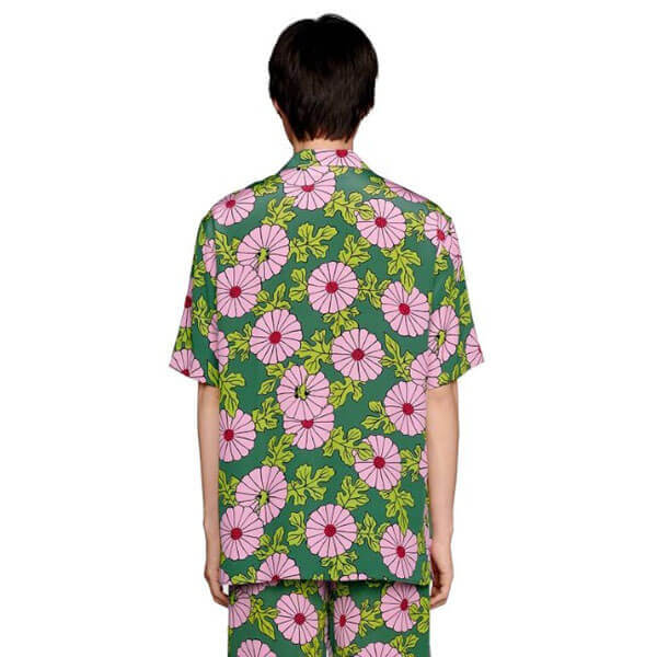 グッチ x ケンスコット コピー 大輪の花々が咲く エピローグ Ken Scott x グッチ シルク ボウリングシャツ 649832 ZAGAK 5337
