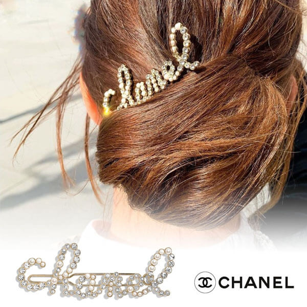 《新作限定♪早い者勝ち♡》シャネル バレッタ コピー パール＆ラインストーン ヘア クリップ/ヘアアクセサリー シャネル SWIRLING PEARLS AB2850 Y47927 Z8905
