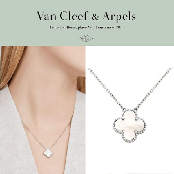 ヴァンクリーフ＆アーペル ネックレス 偽物★Van Cleef & Arpels★Vintage Alhambra pendant★WG×MOP♪♪ VCARF48700