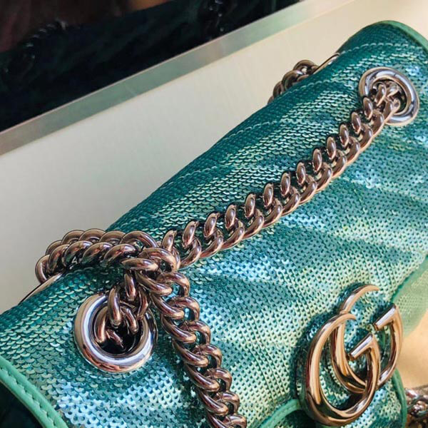 【5color】グッチ 偽物 GGマーモント スパンコール付き グッチ☆GG Marmont ミニショルダーバッグ 4色