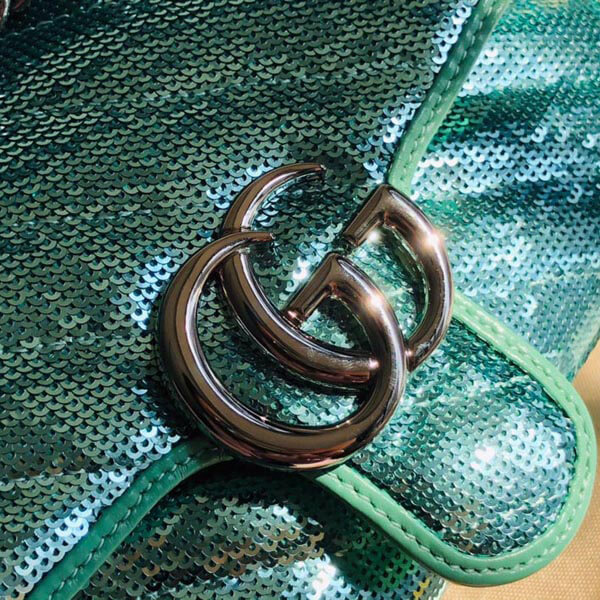 【5color】グッチ 偽物 GGマーモント スパンコール付き グッチ☆GG Marmont ミニショルダーバッグ 4色