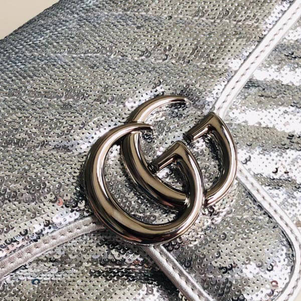 【5color】グッチ 偽物 GGマーモント スパンコール付き グッチ☆GG Marmont ミニショルダーバッグ 4色