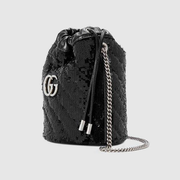 グッチ GGマーモント コピー スパンコール【グッチ】GG Marmont ダブルG ミニバケット バッグ