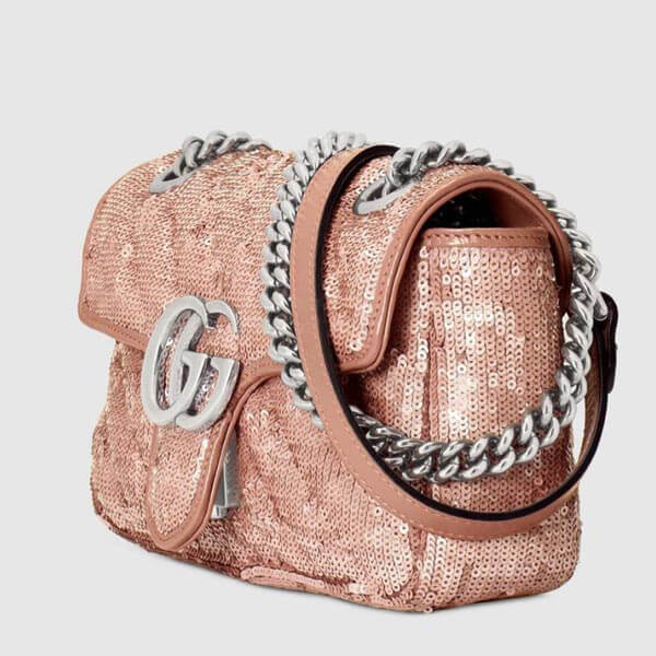 【5color】グッチ 偽物 GGマーモント スパンコール付き グッチ☆GG Marmont スモール ミニショルダーバッグ