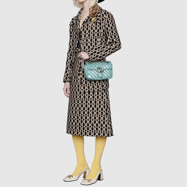 【5color】グッチ 偽物 GGマーモント スパンコール付き グッチ☆GG Marmont スモール ミニショルダーバッグ