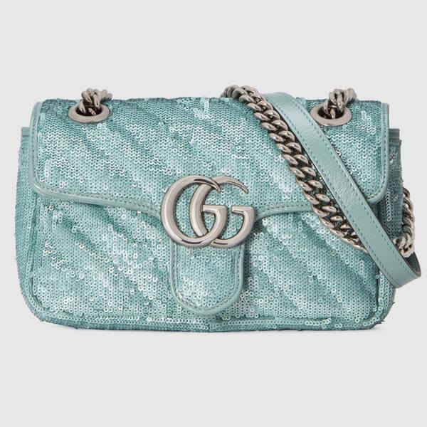 【5color】グッチ 偽物 GGマーモント スパンコール付き グッチ☆GG Marmont スモール ミニショルダーバッグ