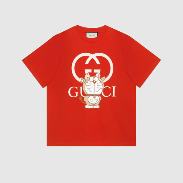 グッチ 偽物 DORAEMON x グッチ オーバーサイズ Tシャツ 616036 XJDEY 9791
