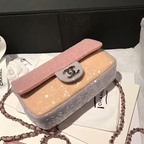 【2018新作】シャネルスーパーコピー ハンド バッグ スパンコール ピンク