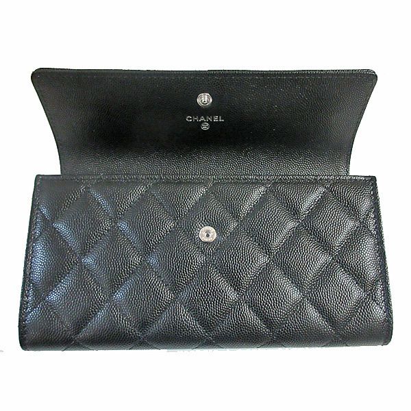 シャネル 財布 偽物 ロング フラップ 黒 シルバー金具 AP2248 B06088 94305