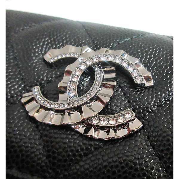 シャネル 財布 偽物 ロング フラップ 黒 シルバー金具 AP2248 B06088 94305