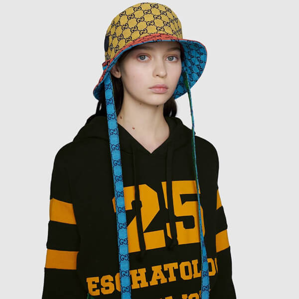 即発 グッチ バケットハット 偽物 グッチ 21SS*GG マルチカラー リバーシブル バケットハット 653857 4HAGM 7068