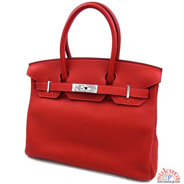 エルメス バーキン 30 cm ルージュカザック×シルバー金具 Q刻印 QK18-COT