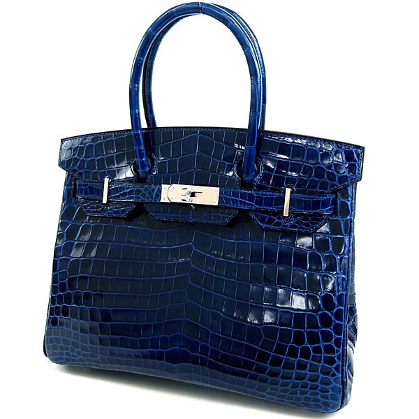 エルメス バーキン 30 cm ブルーサフィール×シルバー金具 Q刻印 QK29-GZ
