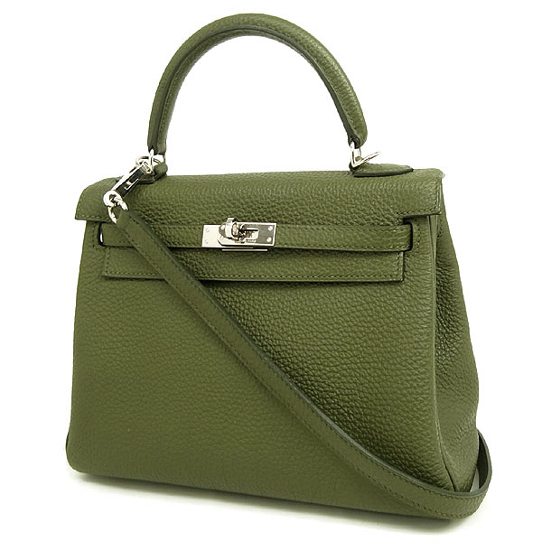 エルメス ハンドバッグ ケリー 25 cm 内縫い ヴェールヴェロネーゼ×シルバー金具 トゴ Ｍ刻印 エルメス Kelly バッグ ヴェールヴェロネーズ QJ07
