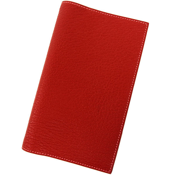 エルメス 手帳カバー アジェンダ ルージュカザック×ローズリップスティク×シルバー金具 シェーブル Q刻印 エルメス RA19-O