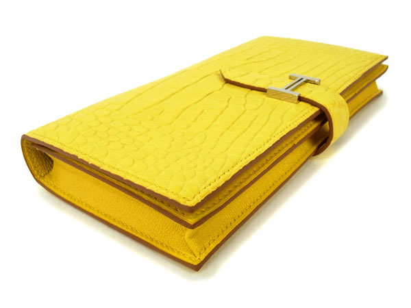 エルメス 長財布 ベアンスフレ ミモザ×シルバー金具 Q刻印 エルメス 財布ＱＪ11-ＹＡＴ