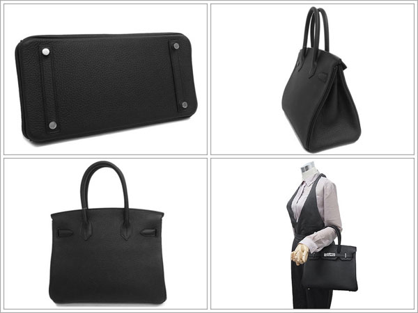 エルメス バーキン 30 cm ハンドバッグ ブラック×シルバー金具 トリヨンクレマンス Q刻印 エルメス Birkin バッグ