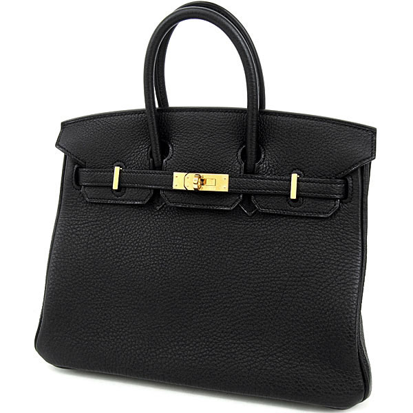 エルメス バーキン 25 cm ハンドバッグ ブラック×ゴールド金具 トゴ Q刻印 エルメス Birkin バッグ RA11-YA