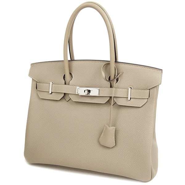 エルメス バーキン 30 cm ハンドバッグ トゥルティエールグレー×シルバー金具 トゴ L刻印 エルメス Birkin バッグ RB03-RTZ