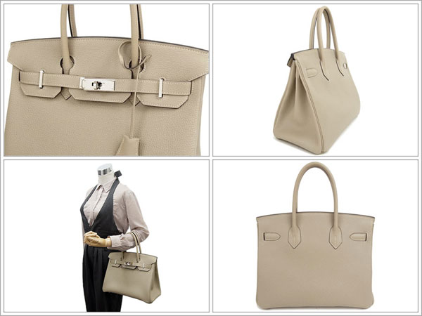 エルメス バーキン 30 cm ハンドバッグ トゥルティエールグレー×シルバー金具 トゴ L刻印 エルメス Birkin バッグ RB03-RTZ