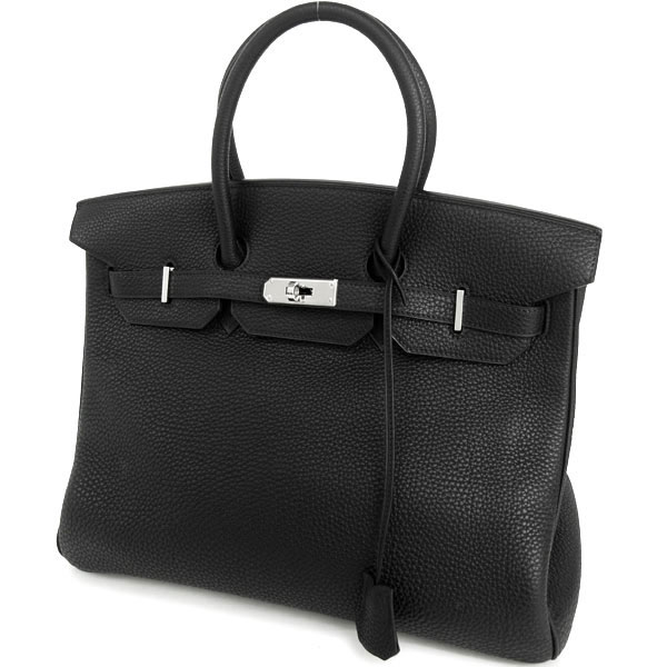 エルメス バーキン 35 cm ハンドバッグ ブラック×シルバー金具 トゴ G刻印 エルメス Birkin バッグ