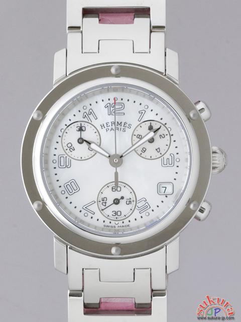 エルメスコピー クリッパー　クロノ CL1.310.212/3872 SS/SS ホワイトシェル
