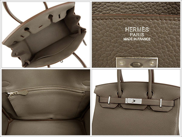 エルメス バーキン 30 cm ハンドバッグ エタン×シルバー金具 トリヨンクレマンス Q刻印 エルメス Birkin バッグ