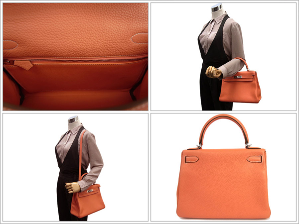 エルメス ハンドバッグ ケリー 28 cm 内縫い クレヴェット×シルバー金具 Q刻印 エルメス Kelly バッグ