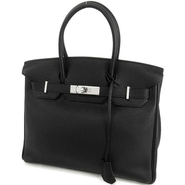 エルメス バーキン 30 cm ハンドバッグ ブラック×シルバー金具 トゴ H刻印 エルメス Birkin バッグ