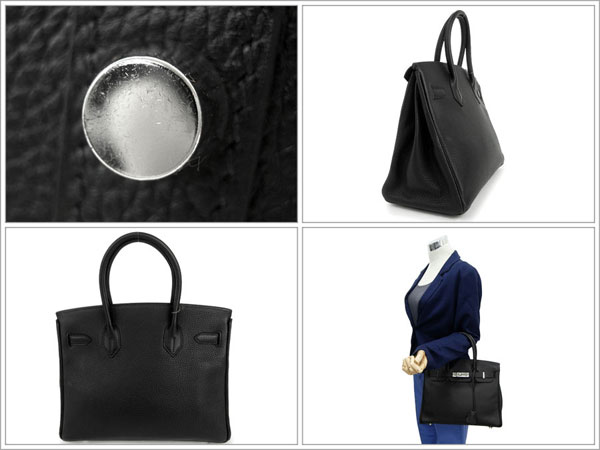 エルメス バーキン 30 cm ハンドバッグ ブラック×シルバー金具 トゴ H刻印 エルメス Birkin バッグ