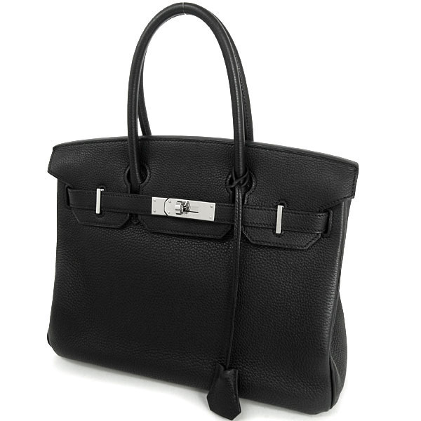 エルメス バーキン 30 cm ハンドバッグ ブラック×シルバー金具 トゴ N刻印 エルメス Birkin バッグ