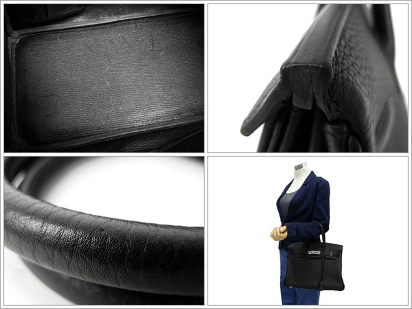 エルメス バーキン 30 cm ハンドバッグ ブラック×シルバー金具 トゴ N刻印 エルメス Birkin バッグ