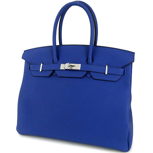 エルメス バーキン 35 cm ハンドバッグ ブルーエレクトリック×シルバー金具 トゴ Q刻印 エルメス Birkin バッグ