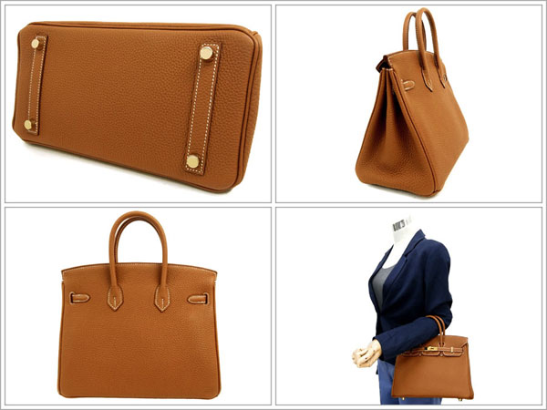 エルメス バーキン 25 cm ハンドバッグ ゴールド×ゴールド金具 トゴ Q刻印 エルメス Birkin バッグ