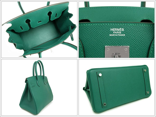 エルメス バーキン 30 cm ハンドバッグ マラカイト×シルバー金具 ヴォーエプソン R刻印 エルメス Birkin バッグ