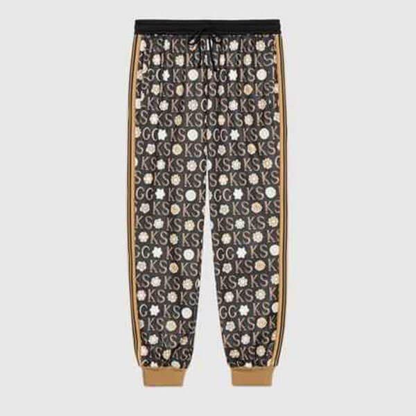 グッチ ケン スコット x グッチ 偽物 プリント入り ジョギングパンツ Ken Scottxグッチ print jogging pant