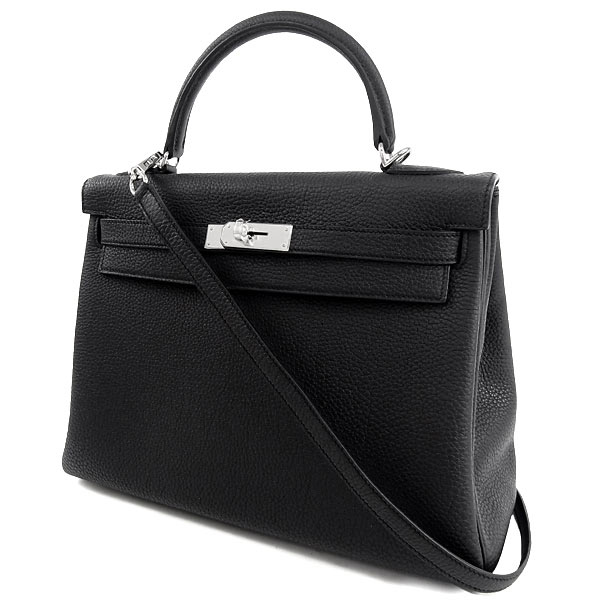 エルメス ハンドバッグ ケリー 32 cm 内縫い ブラック×シルバー金具 トゴ Q刻印 エルメス Kelly バッグ