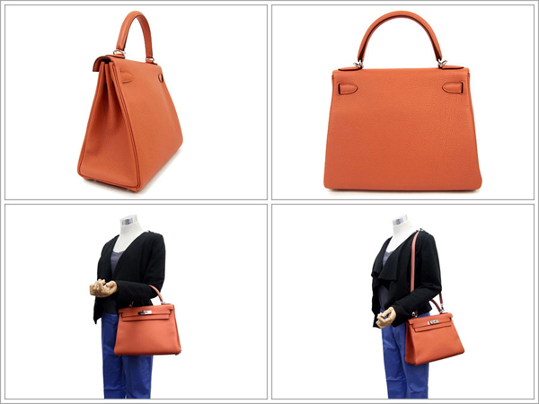 エルメス ハンドバッグ ケリー 28 cm 内縫い ローズテ×シルバー金具 Q刻印 エルメス Kellｙ