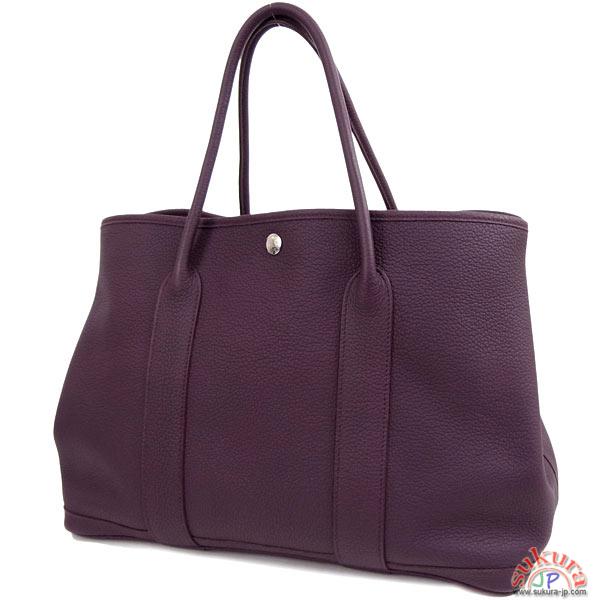 エルメス トートバッグ ガーデンパーティPM カシス×シルバー金具 O刻印