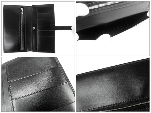 エルメス 長財布 ベアンスフレ ブラック×シルバー金具 ボックスカーフ L刻印