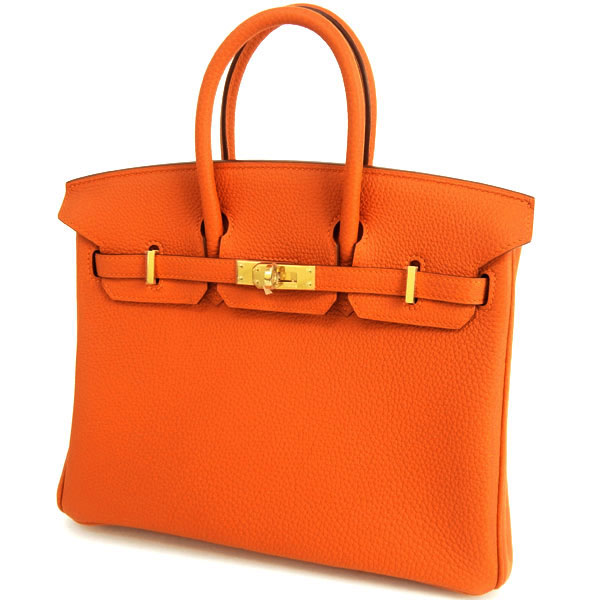 エルメス バーキン 25 cm ハンドバッグ オレンジ×ゴールド金具 トゴ Q刻印 エルメス Birkin バッグRB15-SZ