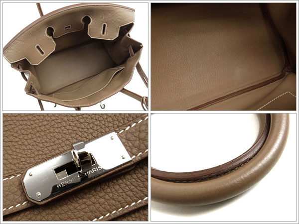 エルメス バーキン 35 cm ハンドバッグ エトゥープ×シルバー金具 トゴ P刻印 エルメス Birkin バッグ