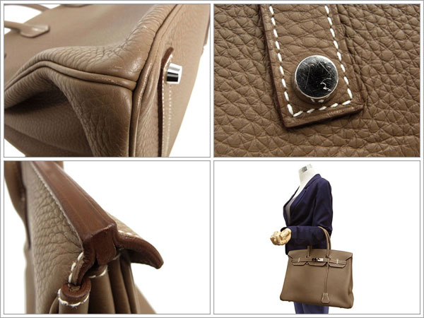 エルメス バーキン 35 cm ハンドバッグ エトゥープ×シルバー金具 トゴ P刻印 エルメス Birkin バッグ
