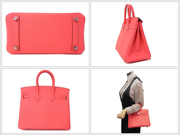 エルメス バーキン 25 cm ハンドバッグ ローズリップスティック×シルバー金具 トゴ Q刻印 エルメス Birkin バッグQL03-A
