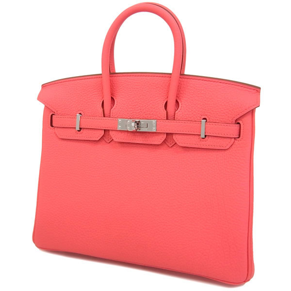 エルメス バーキン 25 cm ハンドバッグ ローズリップスティック×シルバー金具 トゴ Q刻印 エルメス Birkin バッグQL03-A