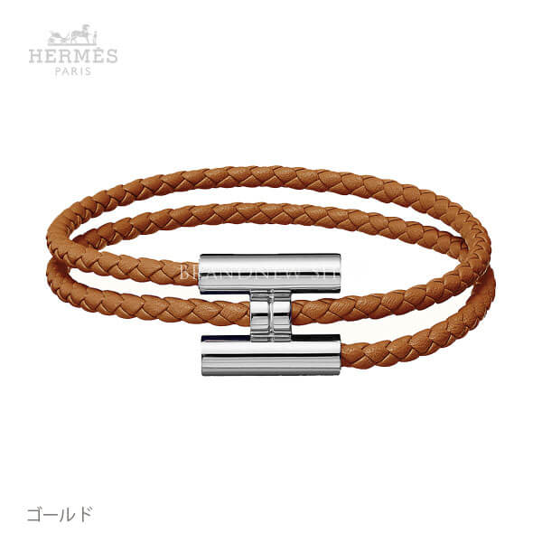 エルメス ブレスレット 偽物 エルメス 本革＆H☆Tournis tresse