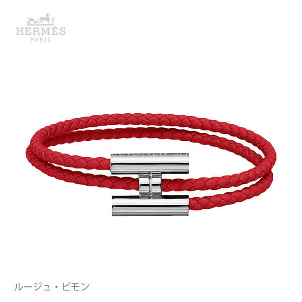 エルメス ブレスレット 偽物 エルメス 本革＆H☆Tournis tresse