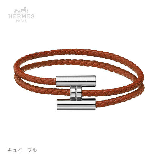 エルメス ブレスレット 偽物 エルメス 本革＆H☆Tournis tresse